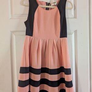 Pink and Black Sleeveless Dress